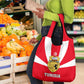 Tunisia Independence Day Grocery Bag with Coat of Arms and Flag Style