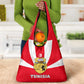 Tunisia Independence Day Grocery Bag with Coat of Arms and Flag Style