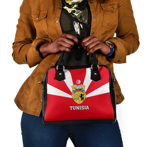 Tunisia Independence Day Shoulder Handbag with Coat of Arms and Flag Style