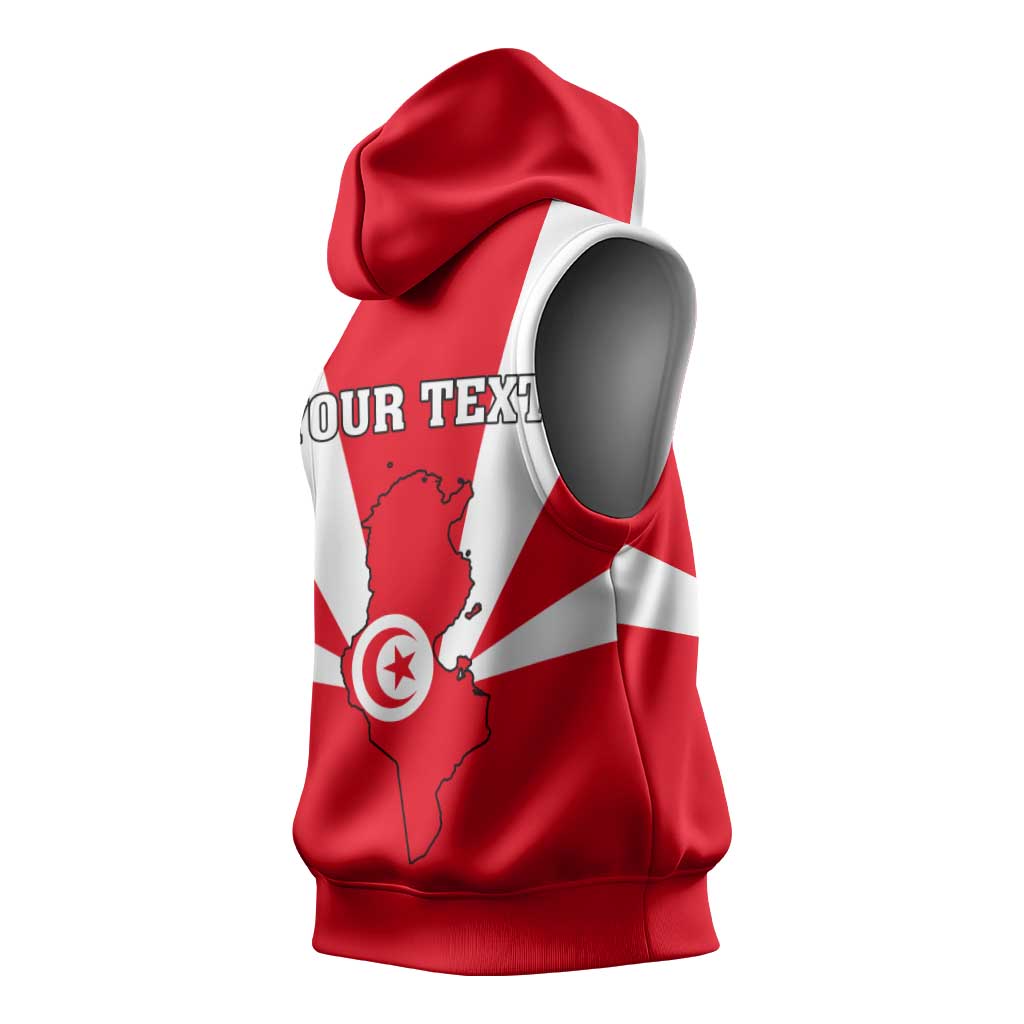 Tunisia Independence Day Sleeveless Hoodie with Coat of Arms and Flag Style - African Pride