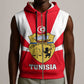 Tunisia Independence Day Sleeveless Zip Hoodie with Coat of Arms and Flag Style - African Pride