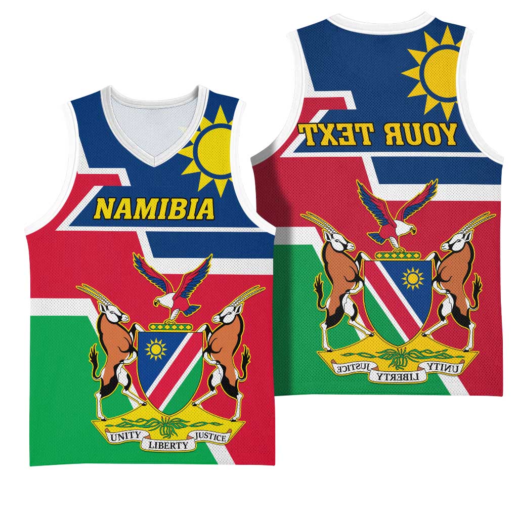 Namibia Independence Day Basketball Jersey with Coat of Arms in Unique Style - African Pride