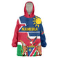 Namibia Independence Day KId Wearable Blanket Hoodie with Coat of Arms in Unique Style