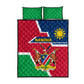 Namibia Independence Day Quilt Bed Set with Coat of Arms in Unique Style