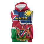 Namibia Independence Day Sleeveless Hoodie with Coat of Arms in Unique Style - African Pride