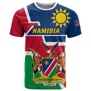 Namibia Independence Day T shirt with Coat of Arms in Unique Style
