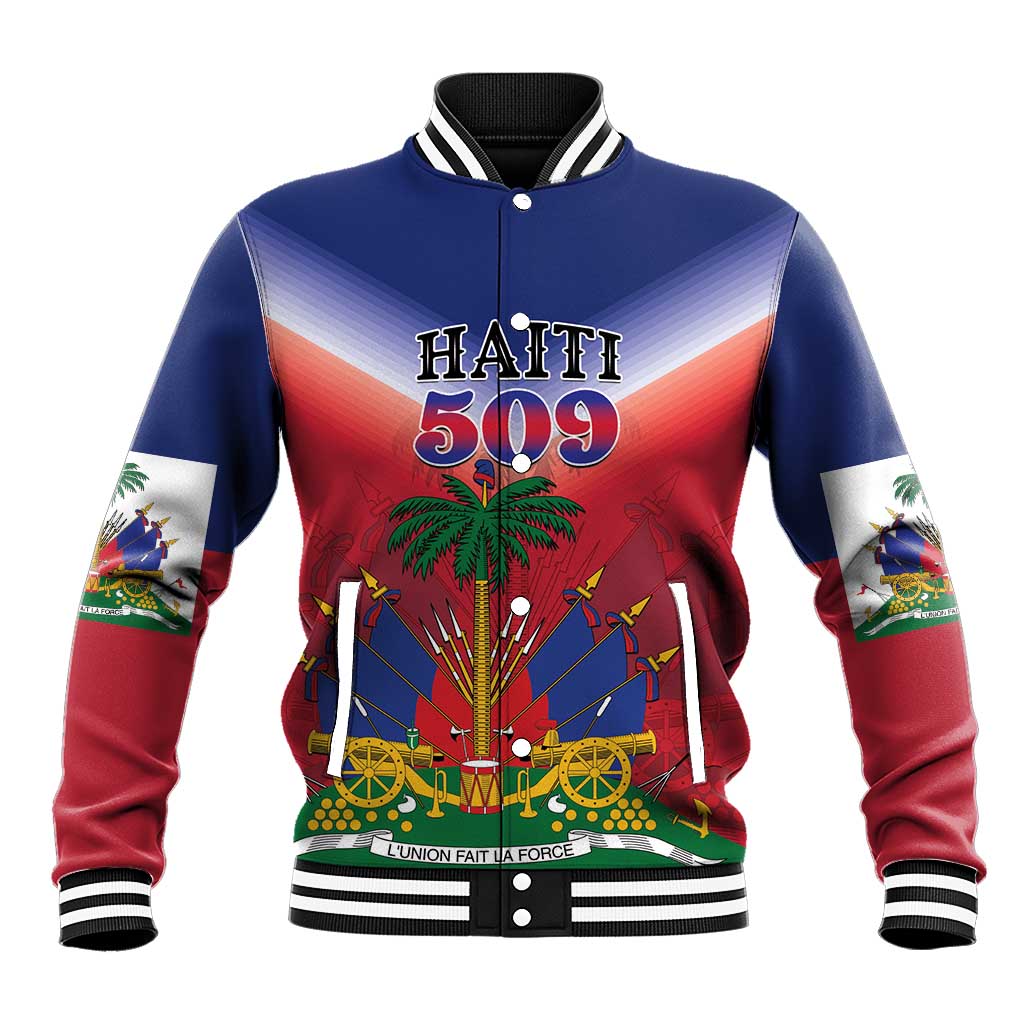 Personalized Afro Haiti 509 Baseball Jacket Repiblik d Ayiti