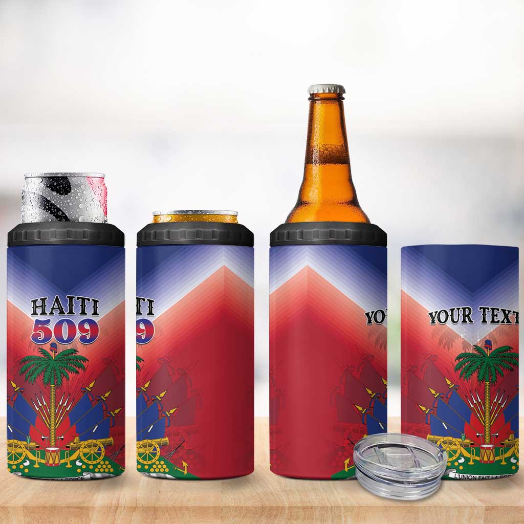 Personalized Afro Haiti 509 4 in 1 Can Cooler Tumbler Repiblik d Ayiti