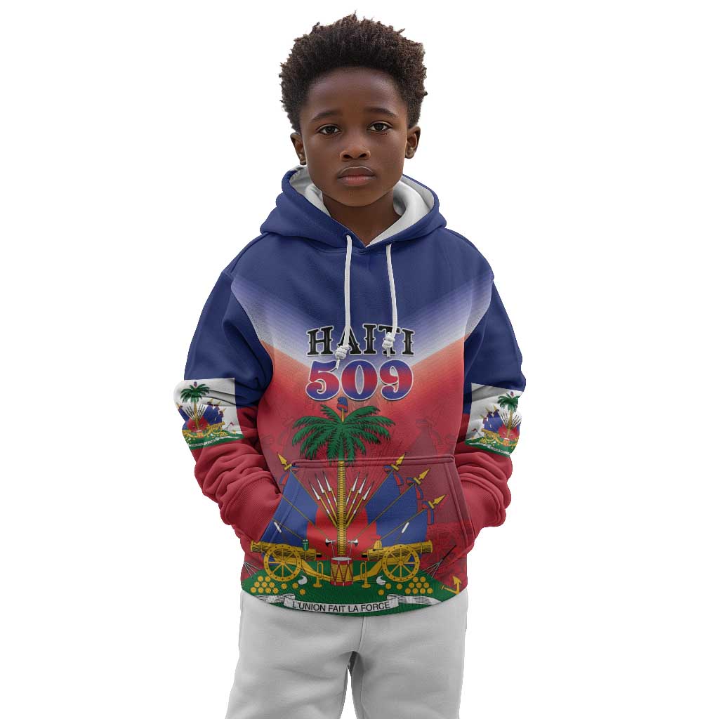 Personalized Afro Haiti 509 Kid Hoodie Repiblik d Ayiti