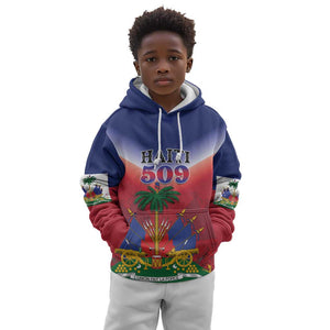 Personalized Afro Haiti 509 Kid Hoodie Repiblik d Ayiti