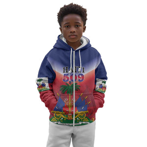 Personalized Afro Haiti 509 Kid Hoodie Repiblik d Ayiti