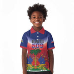 Personalized Afro Haiti 509 Kid Polo Shirt Repiblik d Ayiti