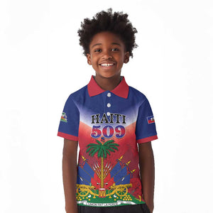 Personalized Afro Haiti 509 Kid Polo Shirt Repiblik d Ayiti
