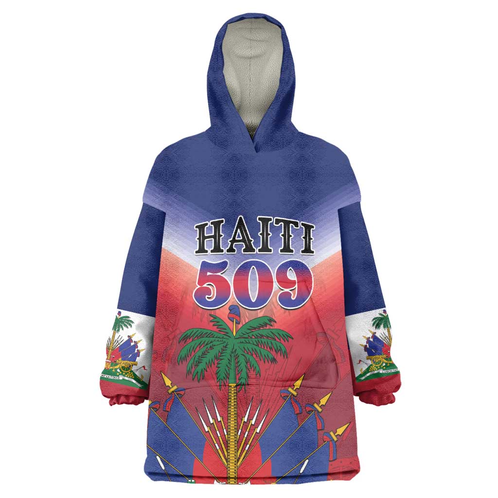 Personalized Afro Haiti 509 Kid Wearable Blanket Hoodie Repiblik d Ayiti