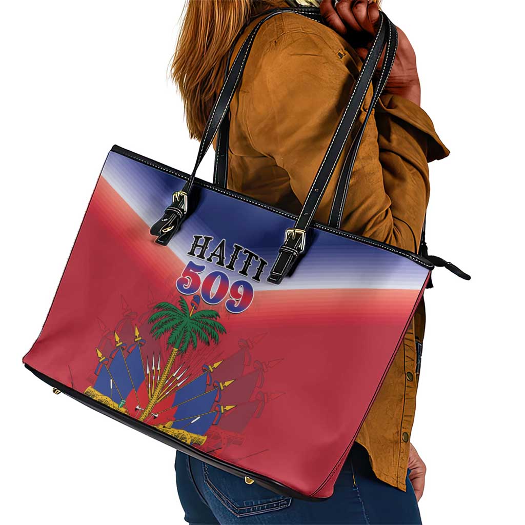 Afro Haiti 509 Leather Tote Bag Repiblik d Ayiti