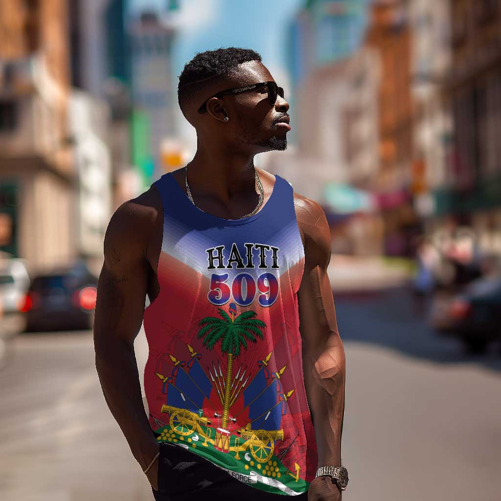 Personalized Afro Haiti 509 Men Tank Top Repiblik d Ayiti