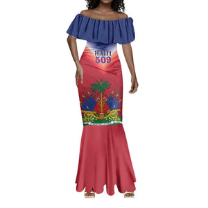 Personalized Afro Haiti 509 Mermaid Dress Repiblik d Ayiti