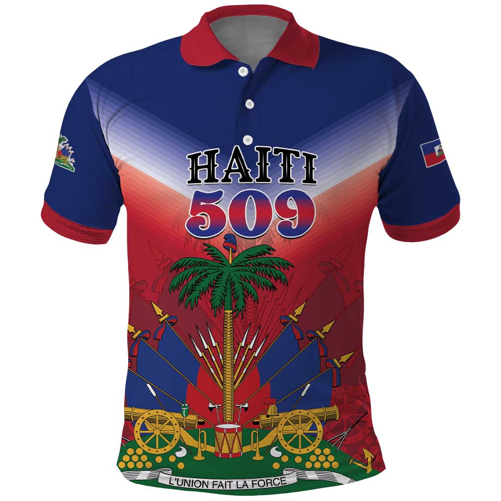Personalized Afro Haiti 509 Polo Shirt Repiblik d Ayiti
