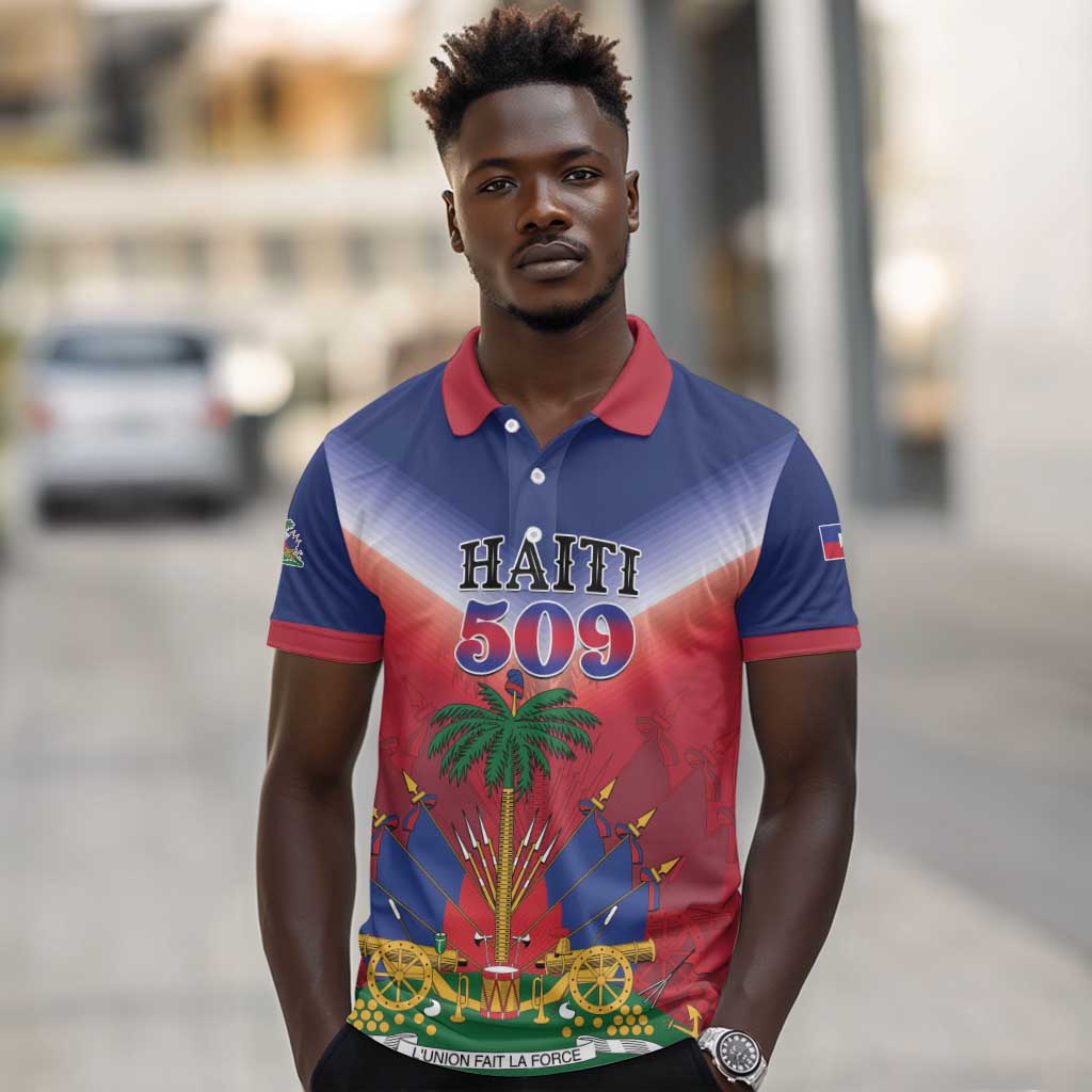 Personalized Afro Haiti 509 Polo Shirt Repiblik d Ayiti