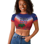 Personalized Afro Haiti 509 Raglan Cropped T shirt Repiblik d Ayiti