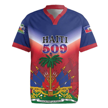 Personalized Afro Haiti 509 Rugby Jersey Repiblik d Ayiti