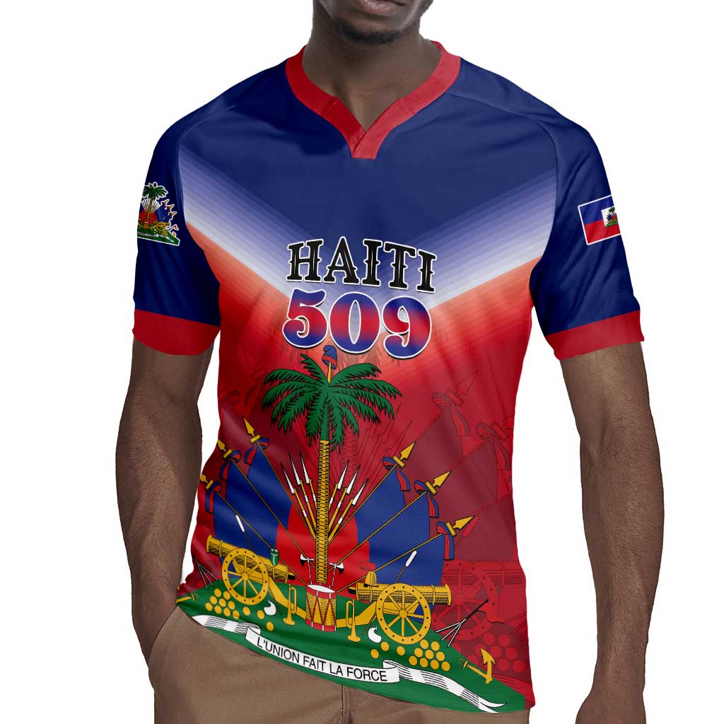 Personalized Afro Haiti 509 Rugby Jersey Repiblik d Ayiti