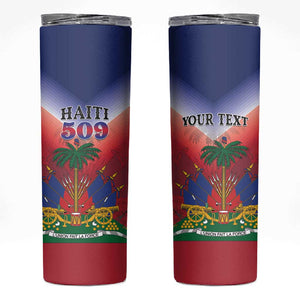 Personalized Afro Haiti 509 Skinny Tumbler Repiblik d Ayiti