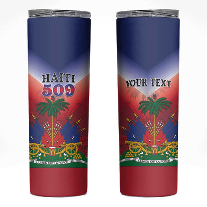 Personalized Afro Haiti 509 Skinny Tumbler Repiblik d Ayiti