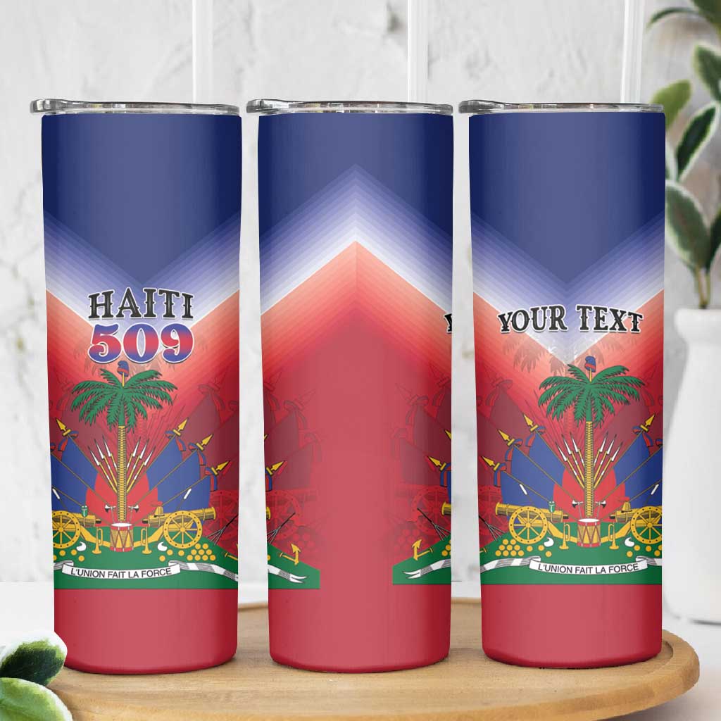 Personalized Afro Haiti 509 Skinny Tumbler Repiblik d Ayiti