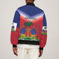 Personalized Afro Haiti 509 Sleeve Zip Bomber Jacket Repiblik d Ayiti