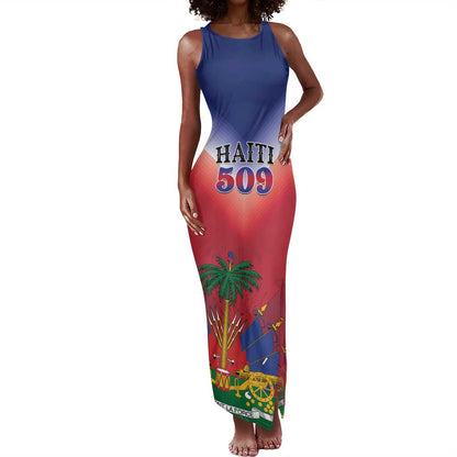 Personalized Afro Haiti 509 Tank Maxi Dress Repiblik d Ayiti