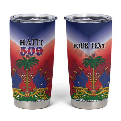 Personalized Afro Haiti 509 Tumbler Cup Repiblik d Ayiti