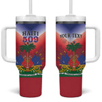Personalized Afro Haiti 509 Tumbler With Handle Repiblik d Ayiti