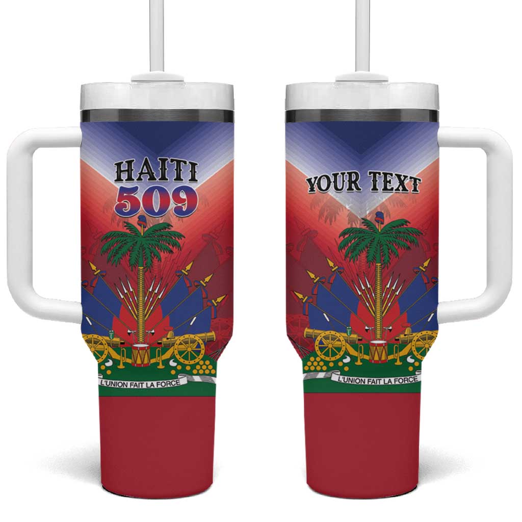 Personalized Afro Haiti 509 Tumbler With Handle Repiblik d Ayiti