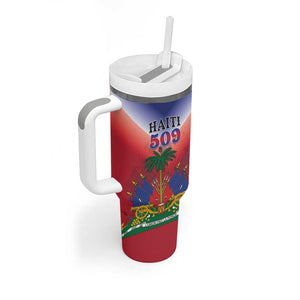 Personalized Afro Haiti 509 Tumbler With Handle Repiblik d Ayiti