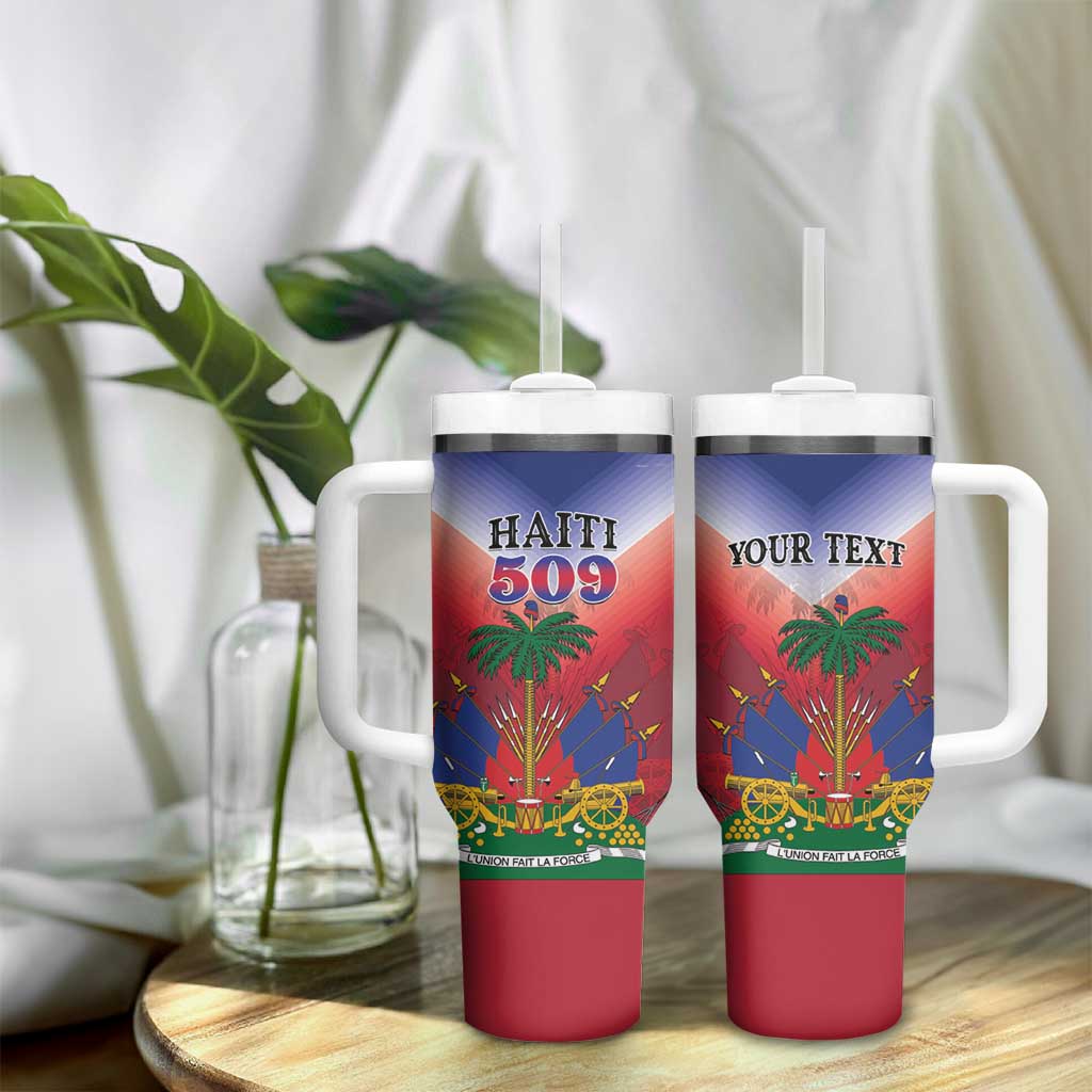 Personalized Afro Haiti 509 Tumbler With Handle Repiblik d Ayiti