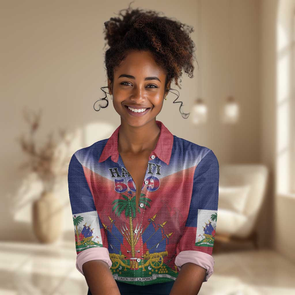 Personalized Afro Haiti 509 Women Casual Shirt Repiblik d Ayiti