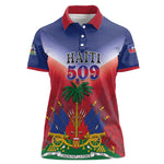 Personalized Afro Haiti 509 Women Polo Shirt Repiblik d Ayiti