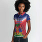 Personalized Afro Haiti 509 Women Polo Shirt Repiblik d Ayiti