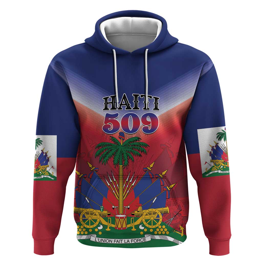 Personalized Afro Haiti 509 Zip Hoodie Repiblik d Ayiti