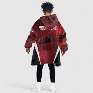 Custom Egypt 2026 World Football Kid Wearable Blanket Hoodie Yalla Masr The Pharaohs