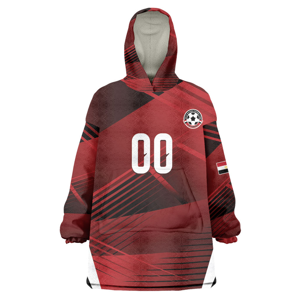 Custom Egypt 2026 World Football Kid Wearable Blanket Hoodie Yalla Masr The Pharaohs
