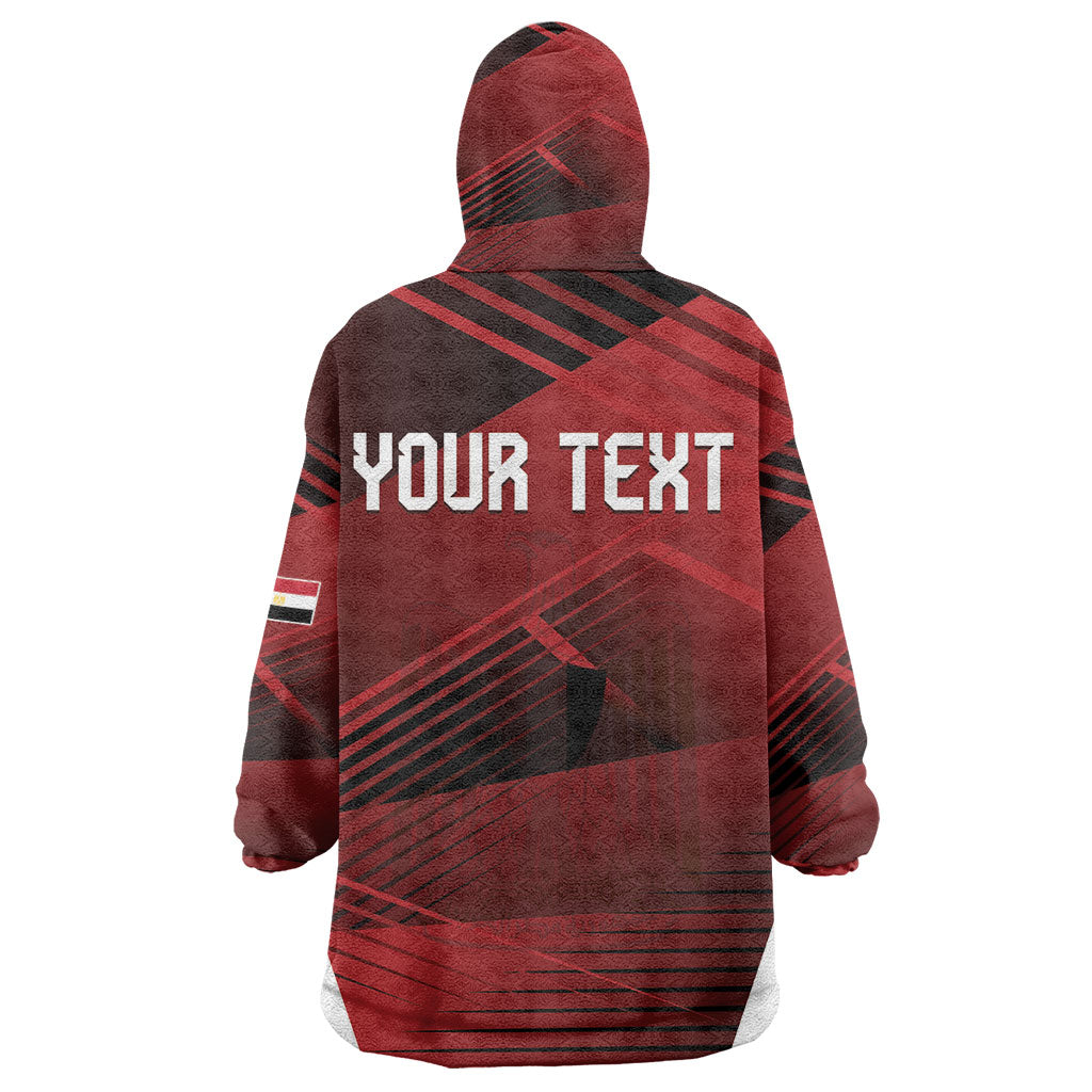 Custom Egypt 2026 World Football Kid Wearable Blanket Hoodie Yalla Masr The Pharaohs