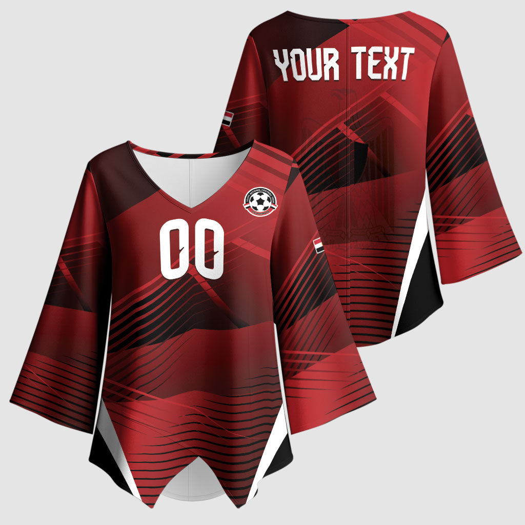 Custom Egypt 2026 World Football Kimono Sleeve Blouse Yalla Masr The Pharaohs