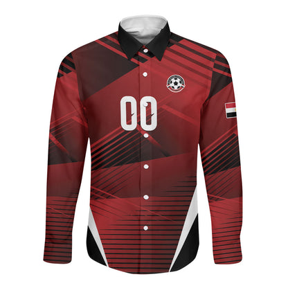 Custom Egypt 2026 World Football Long Sleeve Button Shirt Yalla Masr The Pharaohs