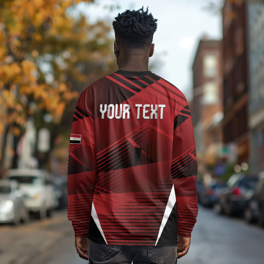 Custom Egypt 2026 World Football Long Sleeve Shirt Yalla Masr The Pharaohs