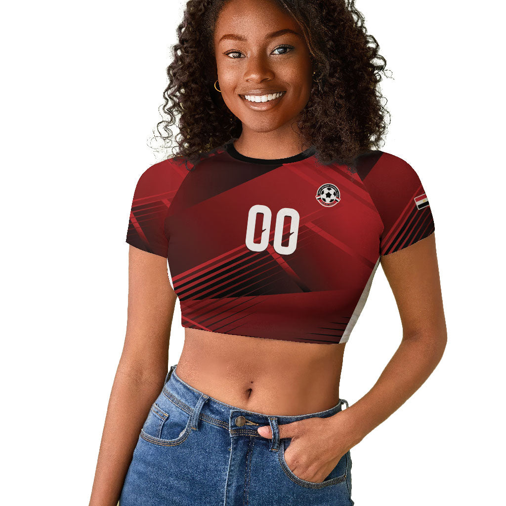 Custom Egypt 2026 World Football Raglan Cropped T shirt Yalla Masr The Pharaohs