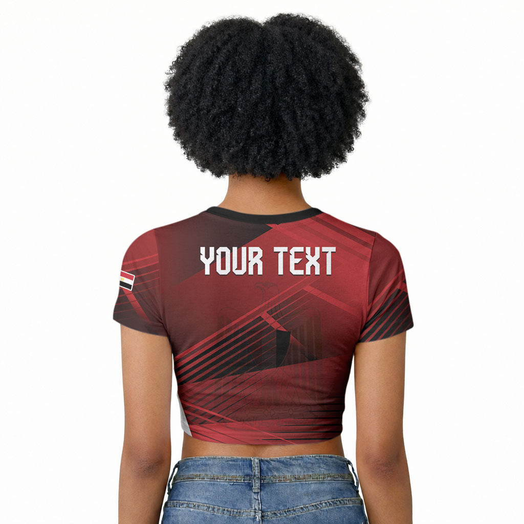 Custom Egypt 2026 World Football Raglan Cropped T shirt Yalla Masr The Pharaohs