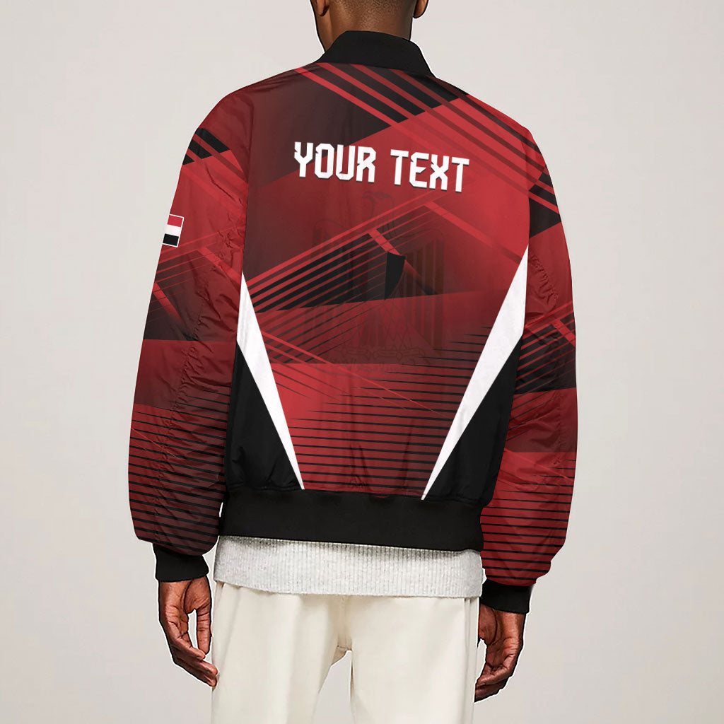 Custom Egypt 2026 World Football Sleeve Zip Bomber Jacket Yalla Masr The Pharaohs