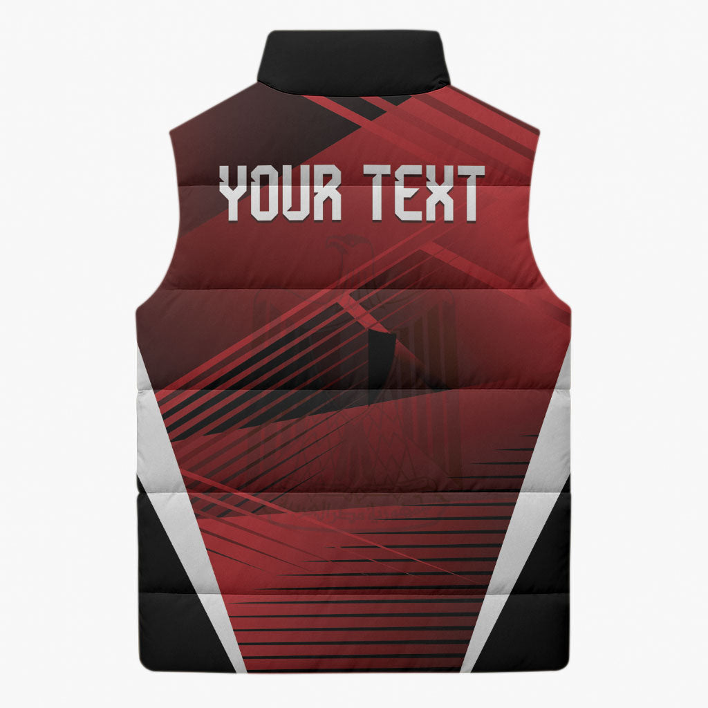 Custom Egypt 2026 World Football Sleeveless Puffer Jacket Yalla Masr The Pharaohs